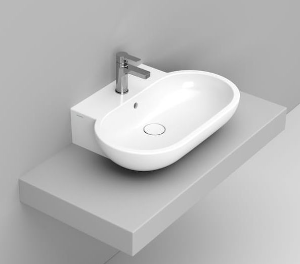 Ceramica Dolomite Mirto lavabo 65x46 cm ovale da mobile bianco lucida D461401