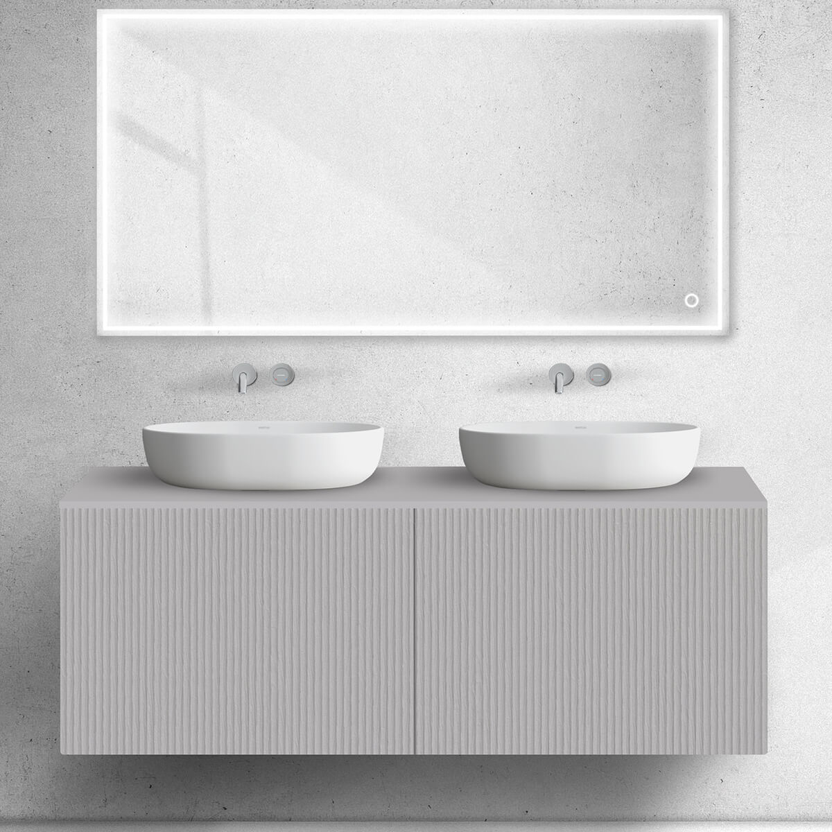 Oltens Lun Rila armadietto 140x44.7x52 cm sottolavabo sospeso cashmere 60039900