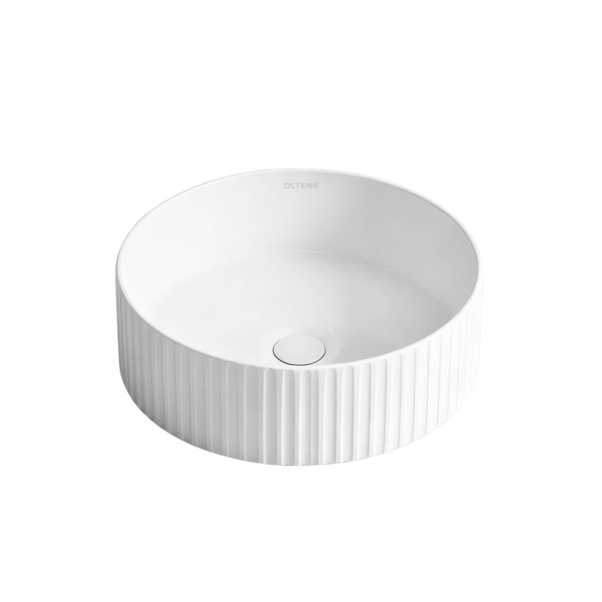 Oltens Hamnes lavabo 40x40 cm rotonda da appoggio bianco lucida 40829000