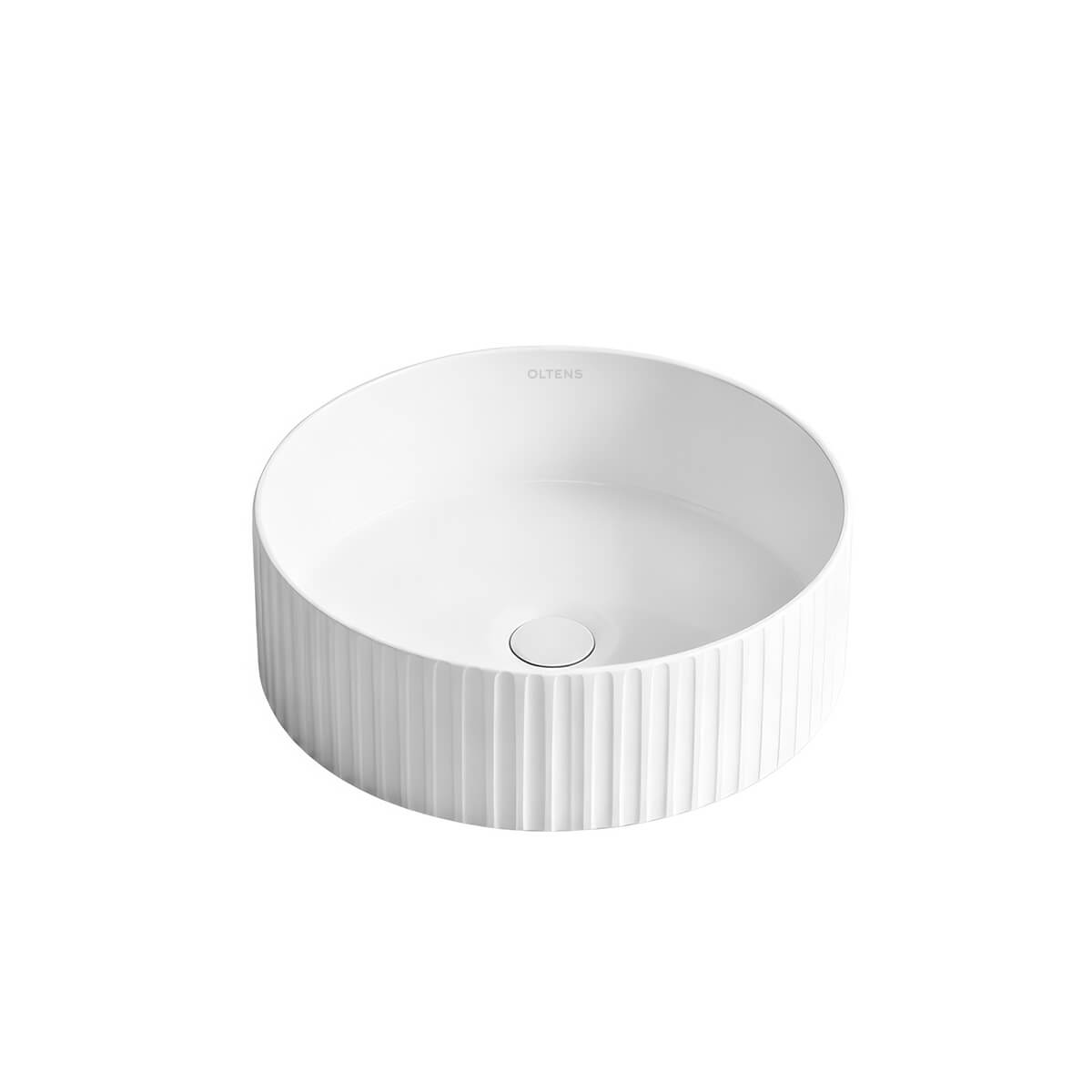 Oltens Hamnes lavabo 36x36 cm rotonda da appoggio bianco lucida 40330000