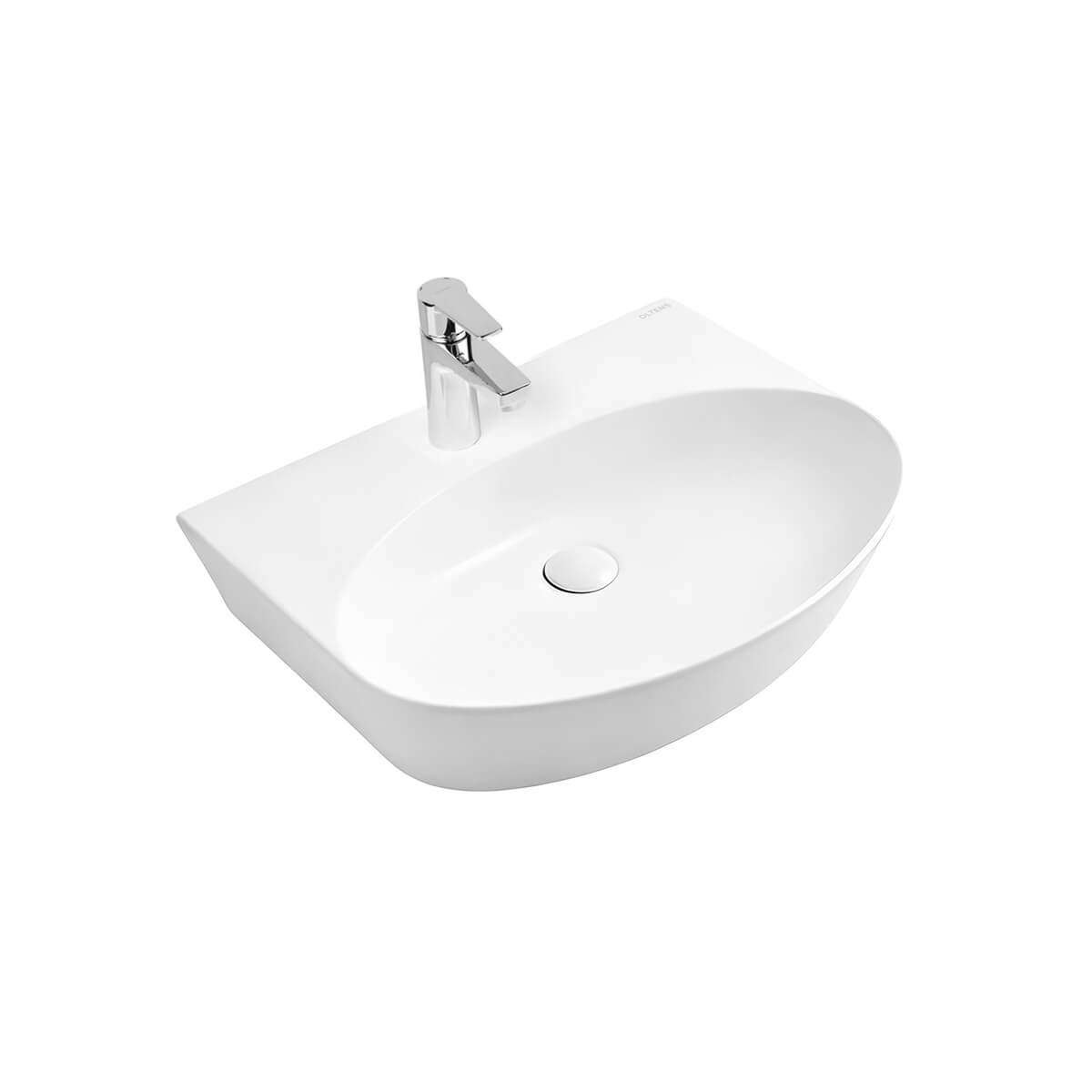 Oltens Luma lavabo 45.5x38.5 cm ovale a parete bianco lucida 41006000