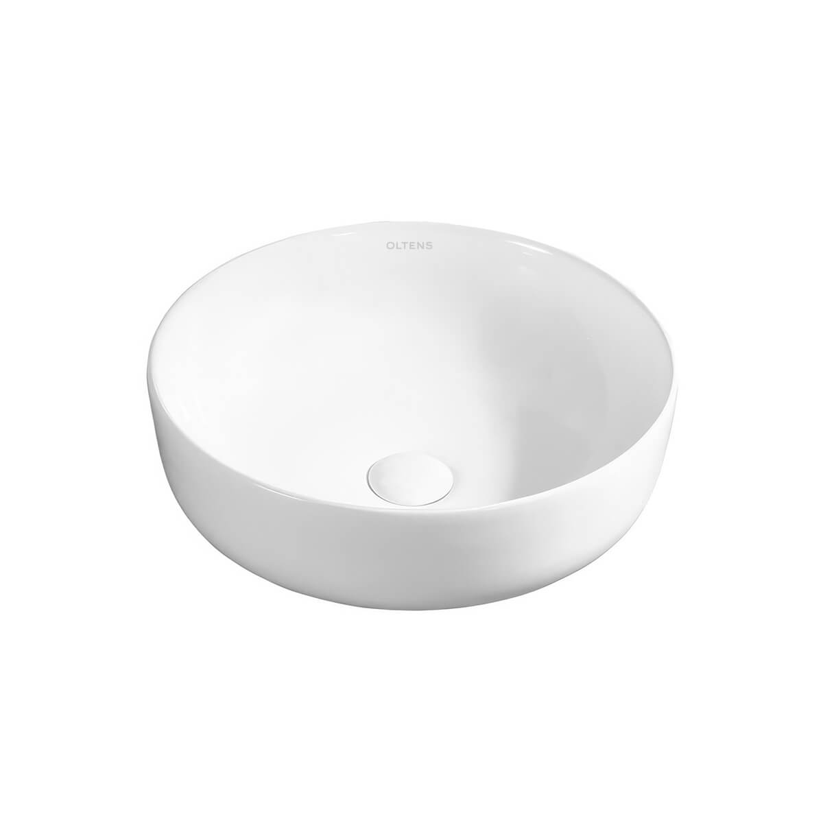 Oltens Svale lavabo 41x41 cm rotonda da appoggio bianco lucida 40335000