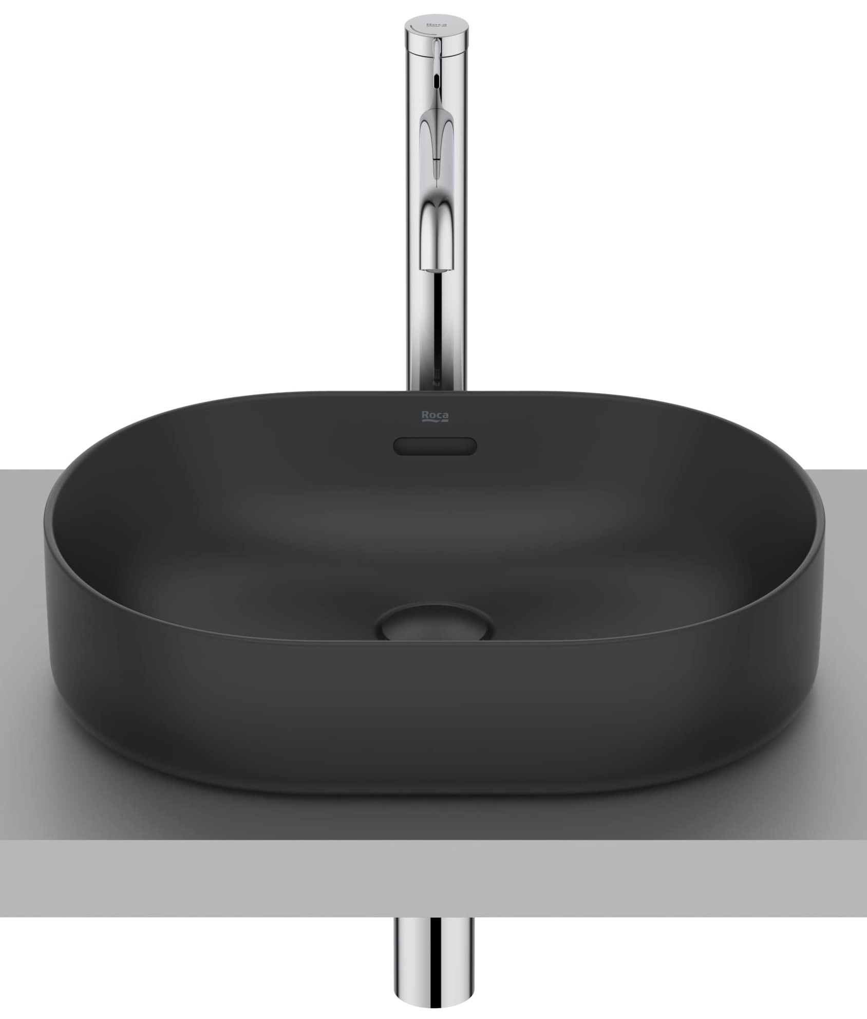 Roca Meridian lavabo 46x36.5 cm ovale da appoggio nero opaca A327748080