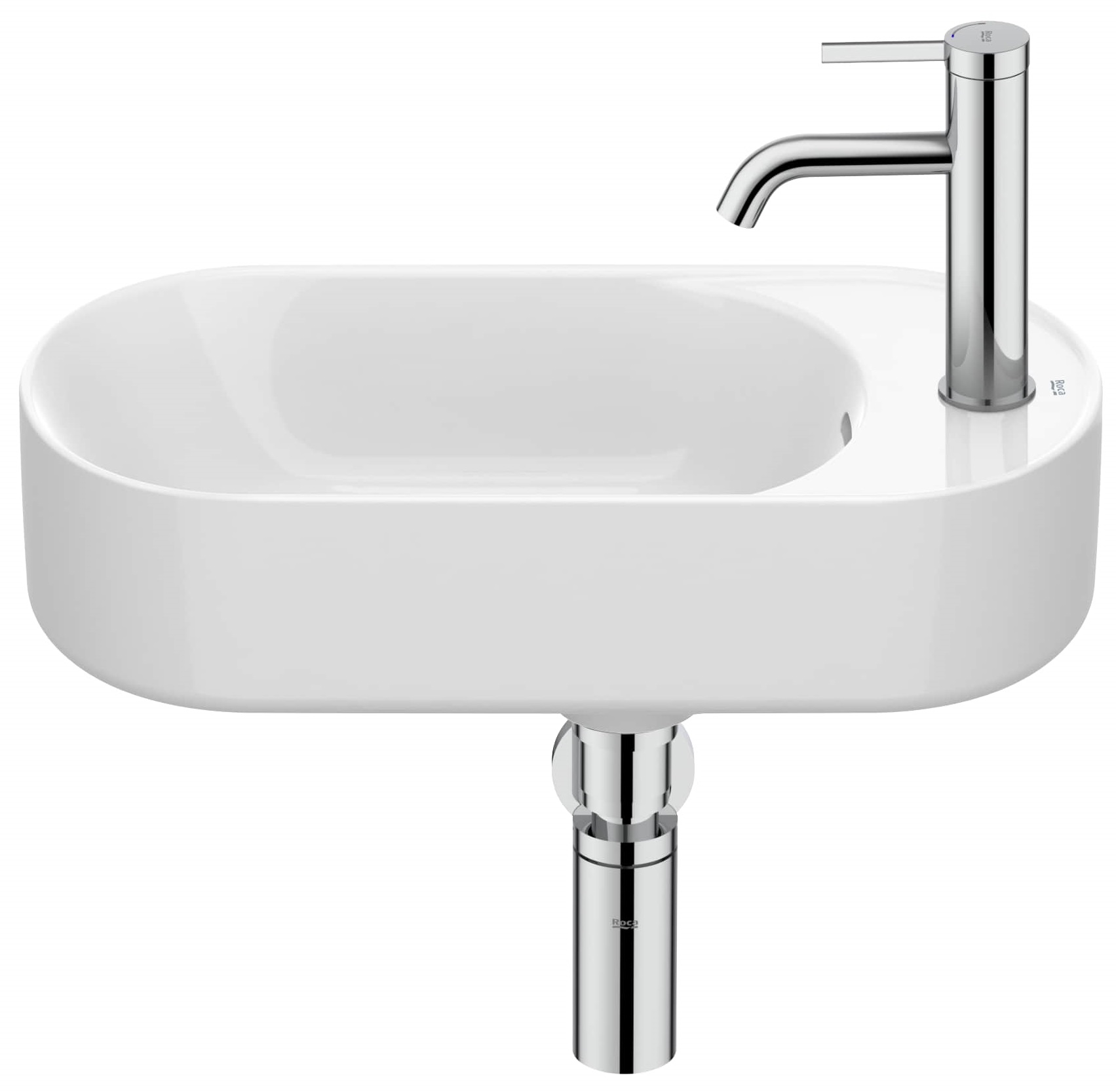 Roca Meridian lavabo 50x27.5 cm rettangolare a parete bianco lucida A327740000