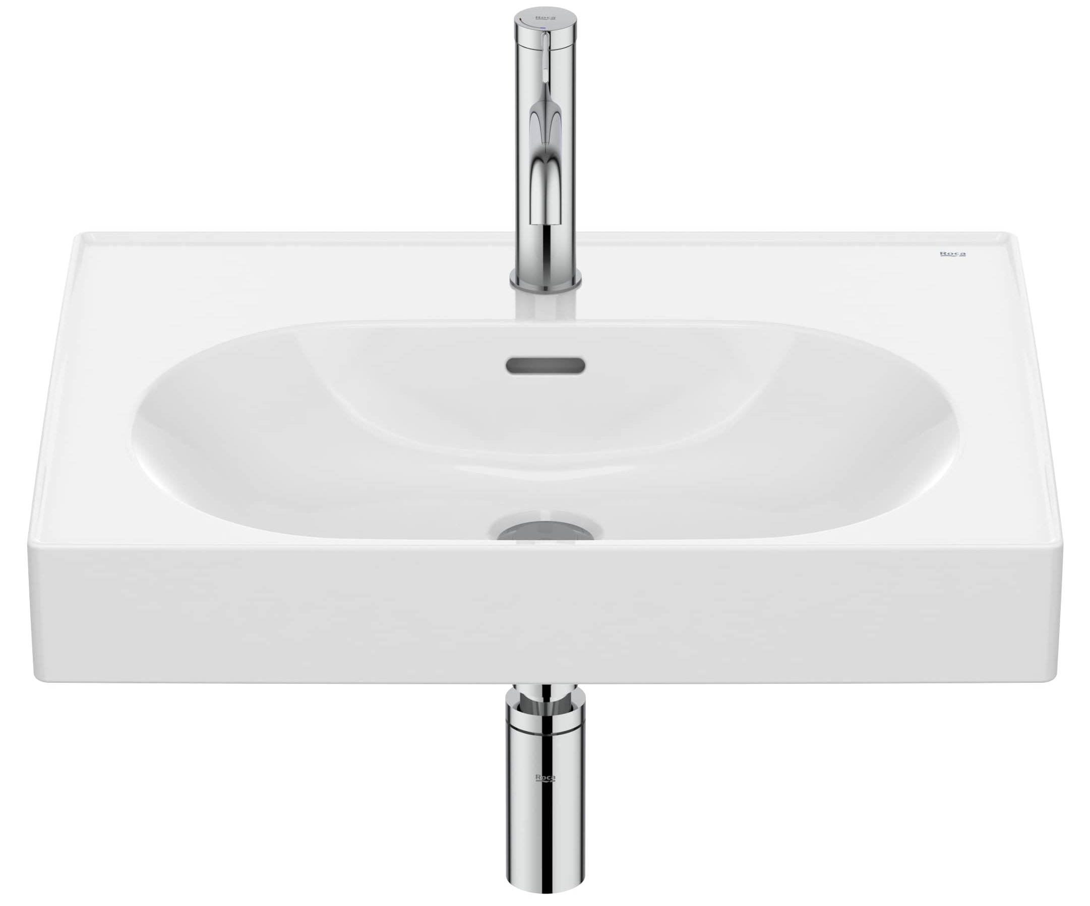 Roca Meridian lavabo 60x46 cm rettangolare a parete-da mobile bianco A327742000