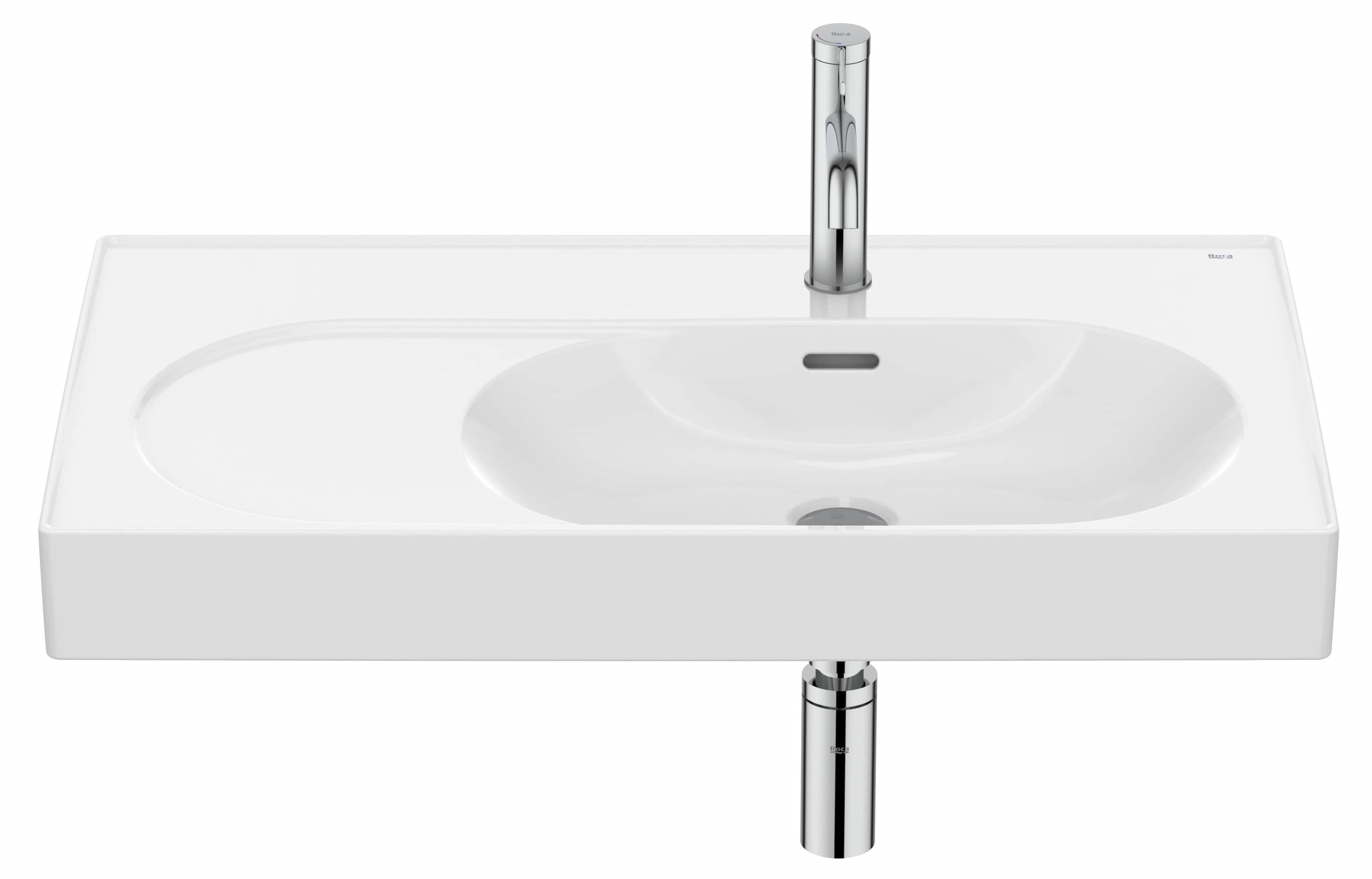 Roca Meridian lavabo 80x46 cm rettangolare a parete-da mobile bianco lucida A327744000