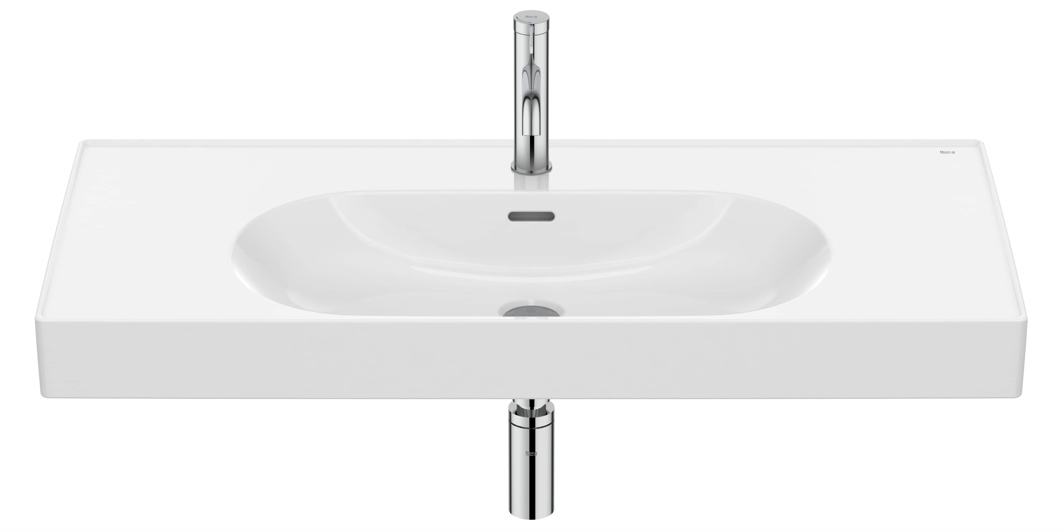 Roca Meridian lavabo 100x46 cm rettangolare a parete-da mobile bianco A327746000