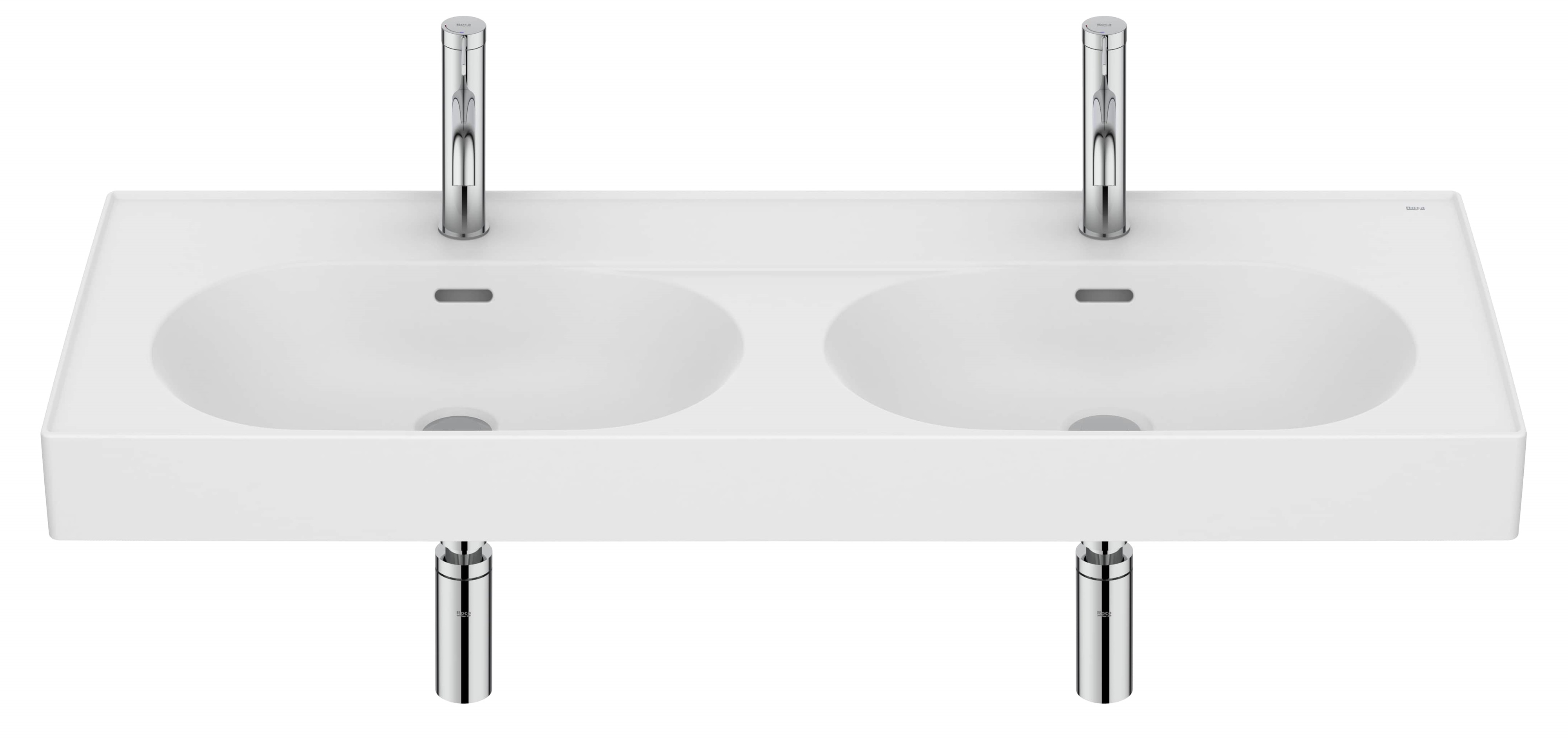 Roca Meridian lavabo 120x46 cm ovale a parete-da mobile bianco opaca A327747620