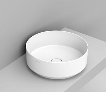 Ceramica Dolomite Noemi lavabo 44x44 cm rotonda da appoggio bianco lucida D310501