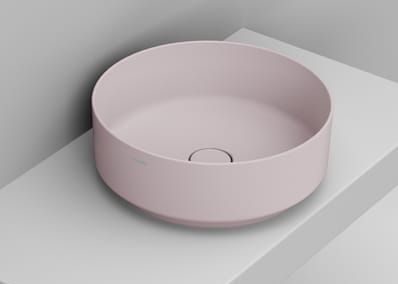 Ceramica Dolomite Noemi lavabo 44x44 cm rotonda da appoggio rosa opaca D310565