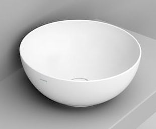 Ceramica Dolomite Noemi lavabo 44x44 cm rotonda da appoggio bianco opaca D310641