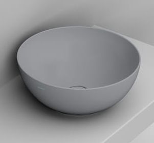 Ceramica Dolomite Noemi lavabo 44x44 cm rotonda da appoggio grigio/pietra opaca D310645
