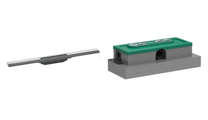 Set elemento esterno dello scarico Hansgrohe RainDrain Flex 56043000, set di montaggio Hansgrohe uBox Universal 1000180