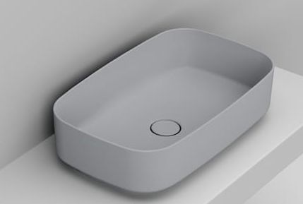 Ceramica Dolomite Noemi lavabo 62x38 cm rettangolare da appoggio grigio/pietra opaca D311045