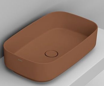 Ceramica Dolomite Noemi lavabo 62x38 cm rettangolare da appoggio marrone/beige opaca D311061
