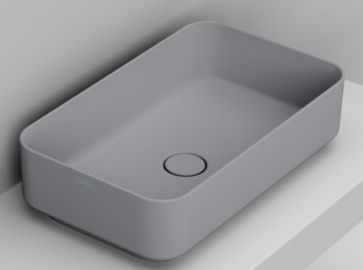 Ceramica Dolomite Noemi lavabo 60x36 cm rettangolare da appoggio grigio/pietra opaca D311145