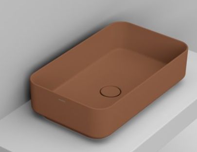 Ceramica Dolomite Noemi lavabo 60x36 cm rettangolare da appoggio marrone/beige opaca D311161