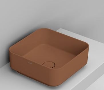 Ceramica Dolomite Noemi lavabo 40x40 cm quadrata da appoggio marrone/beige opaca D311775