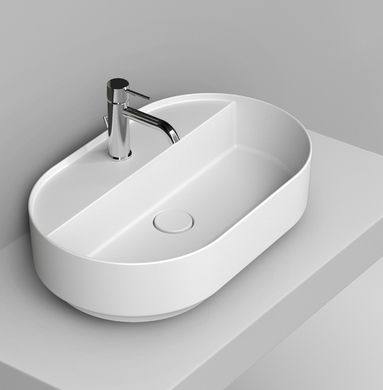 Ceramica Dolomite Noemi lavabo 65x40 cm ovale da appoggio bianco lucida D312001