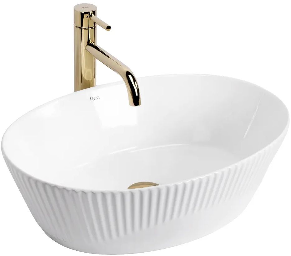 Rea Astoria lavabo 49.5x34.4 cm ovale da appoggio bianco REA-U0641