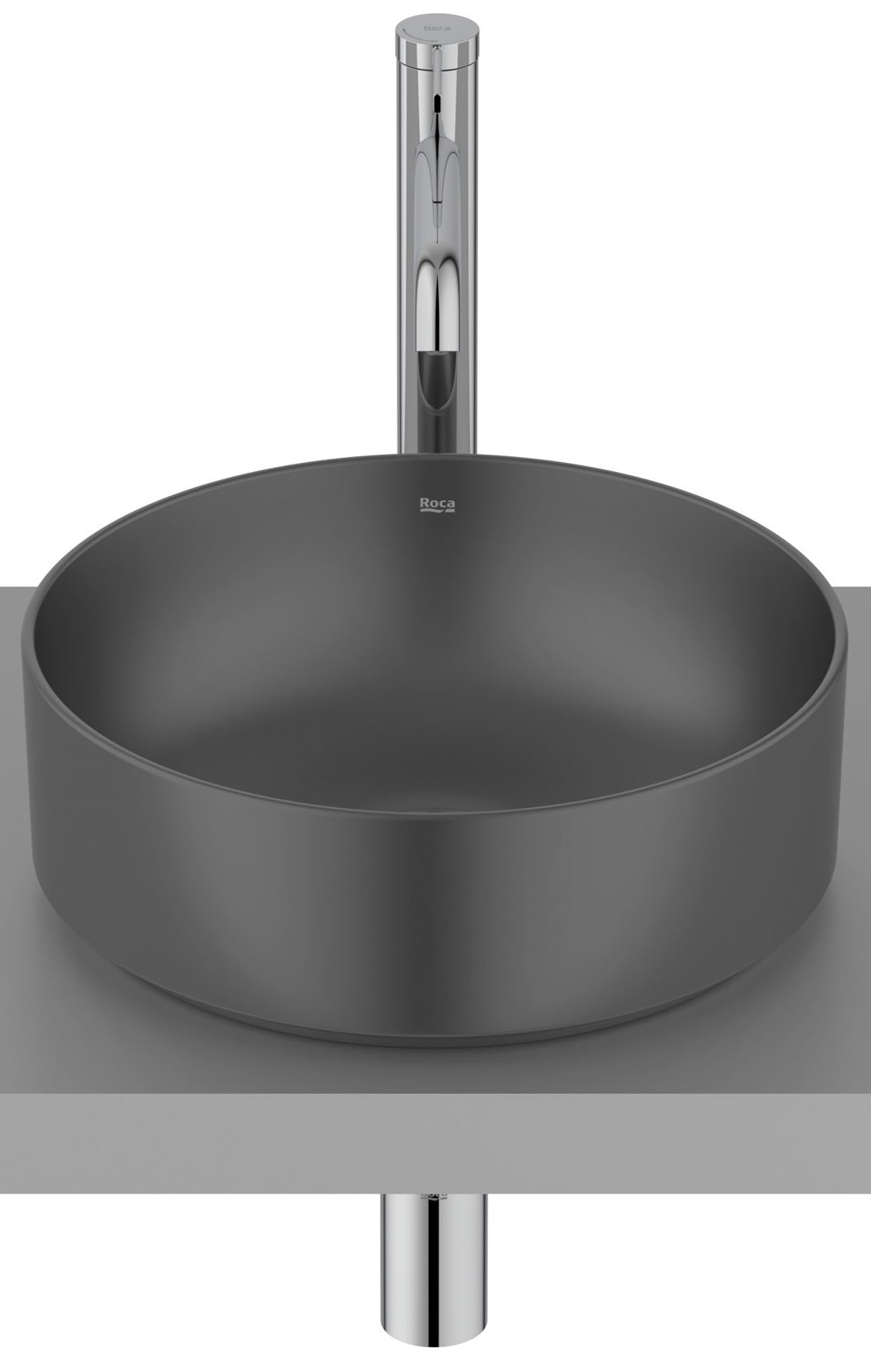 Roca Ona lavabo 37x37 cm rotonda da appoggio nero A32768J080