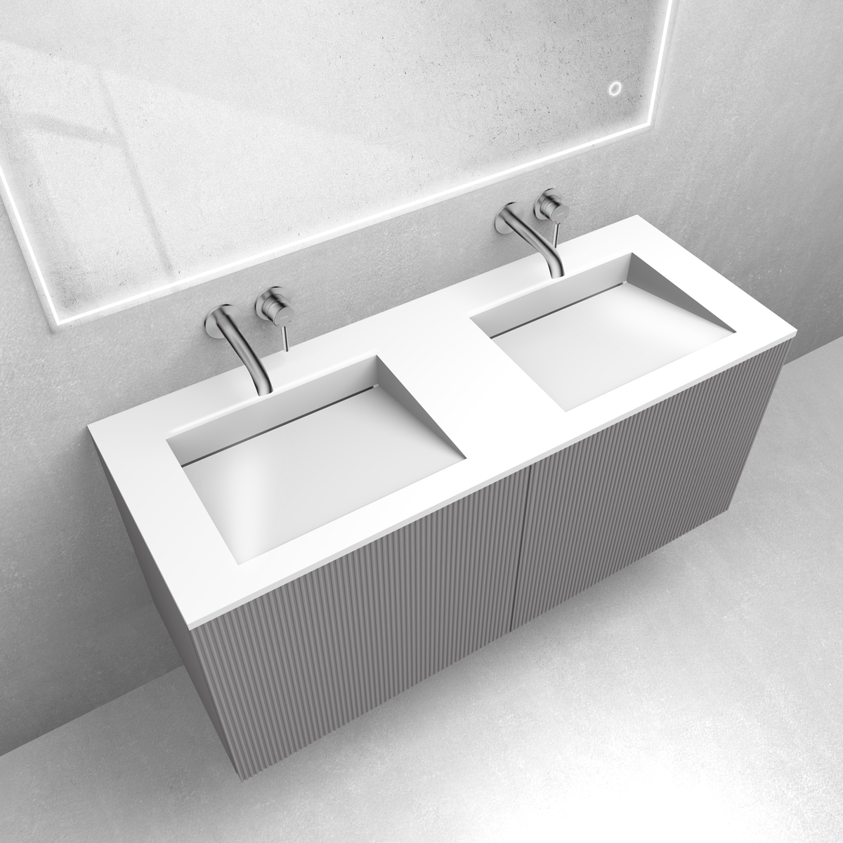 Set lavabo Oltens Stila 40205000, armadietto Oltens Lun Rilla 60027900