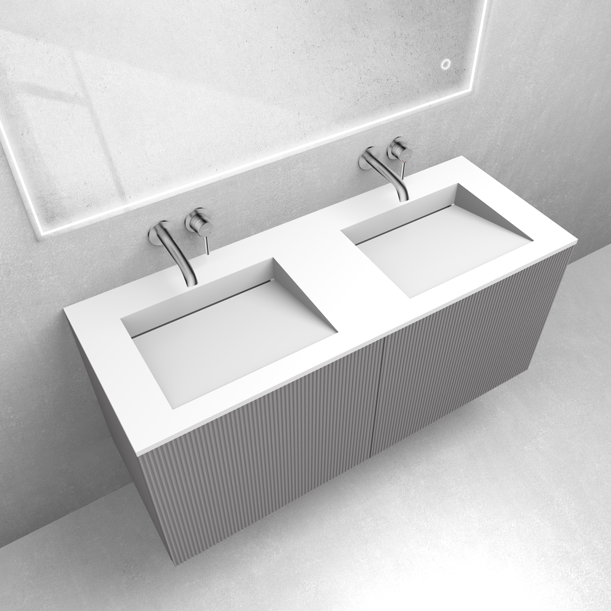 Set lavabo Oltens Stila 40205900, armadietto Oltens Lun Rila 60027900