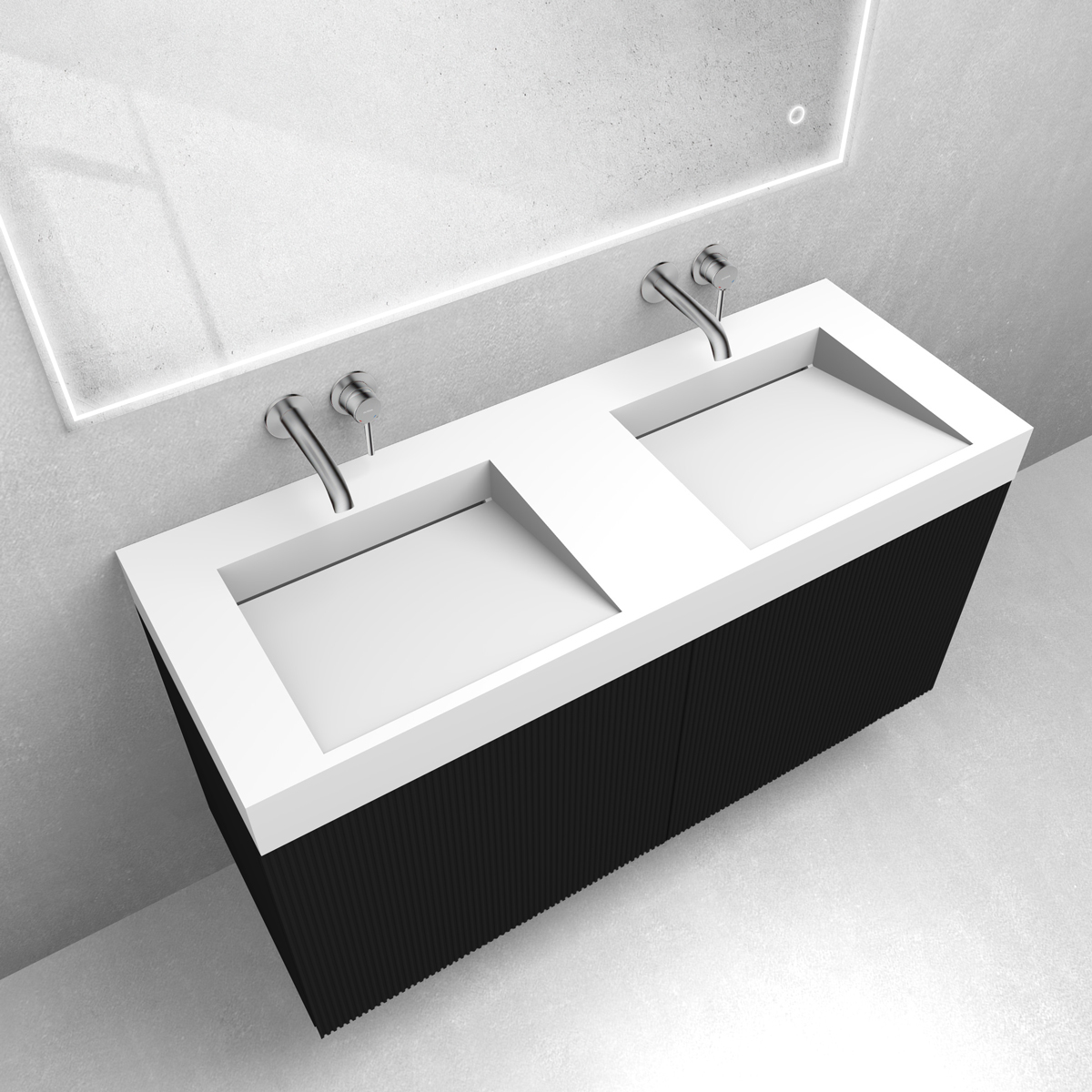 Set lavabo Oltens Stila 40004900, armadietto Oltens Lun Rilla 60027300