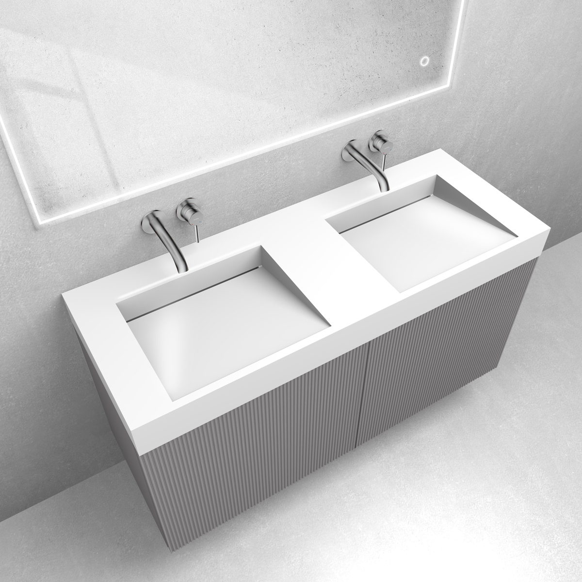 Set lavabo Oltens Stila 40004000, armadietto Oltens Lun Rilla 60027900
