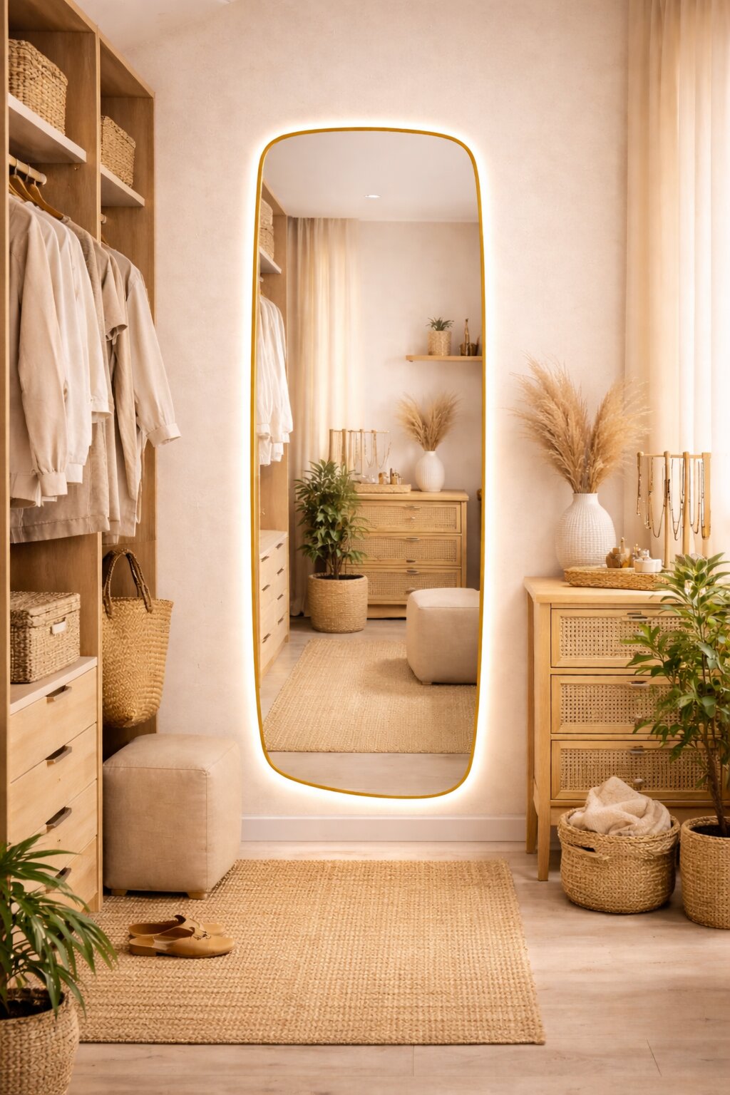Baltica Design Stone Calm specchio 50x155 cm con illuminazione oro 5904107932590