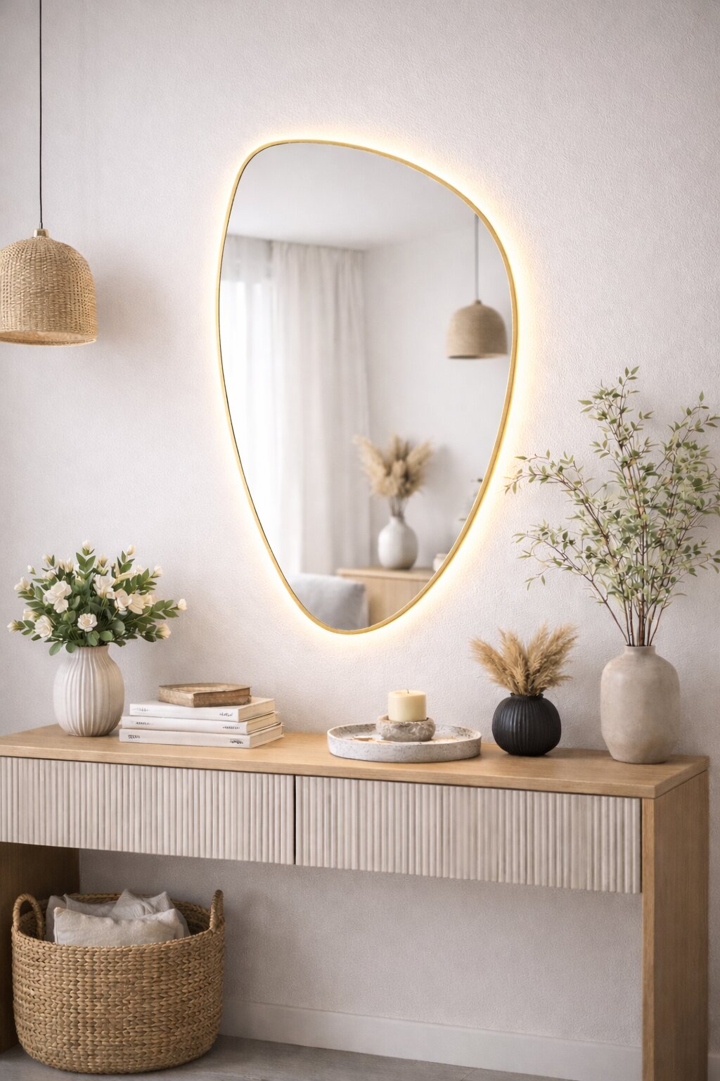 Baltica Design Stone Fluid specchio 55x92 cm con illuminazione oro 5904107932712