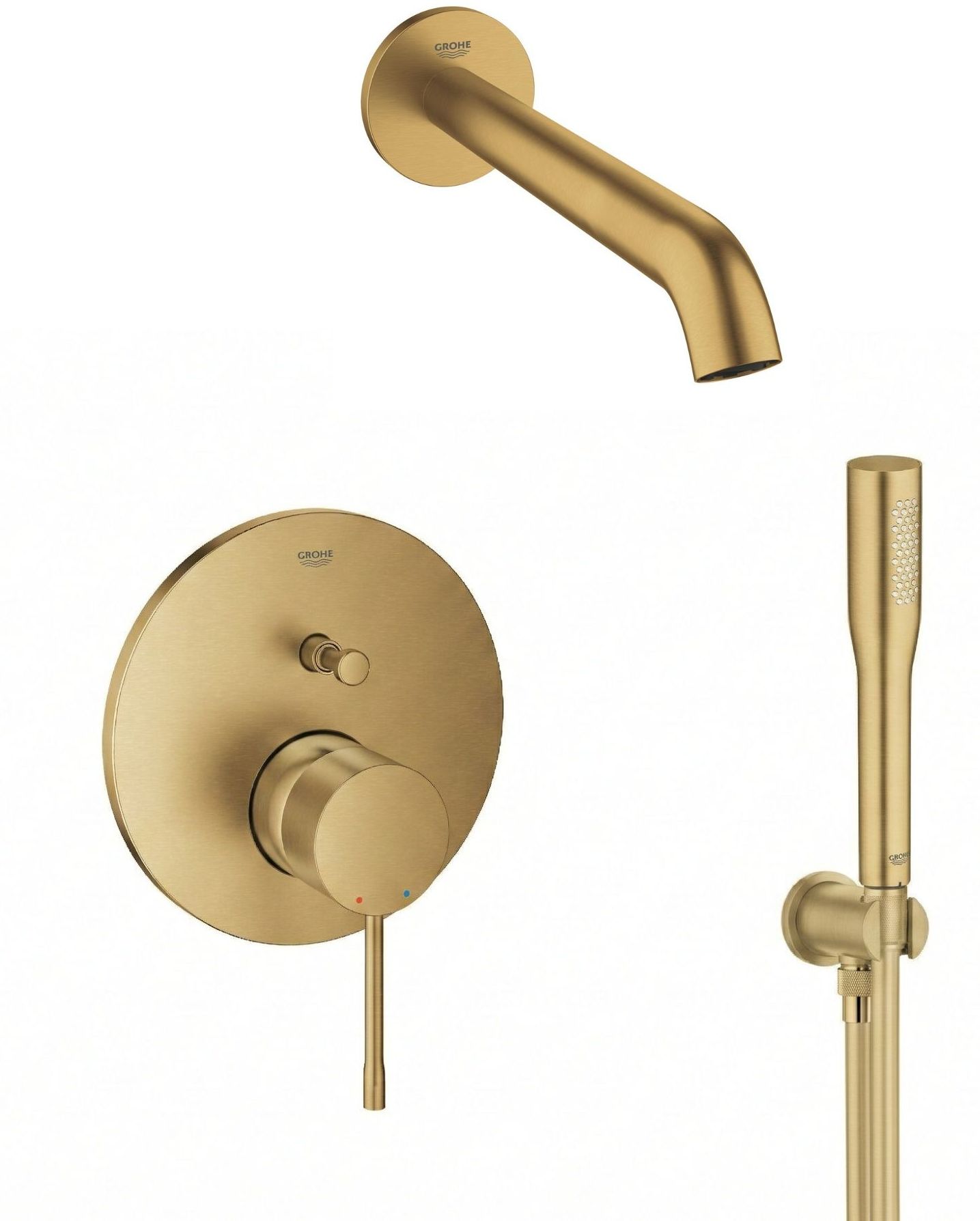 Set rubinetto per vasca e doccia Grohe Essence 24058GN1, bocca di erogazione per rubinetto Grohe Essence 13449GN1, 26658GN0, 27400GN0, 28362GL1