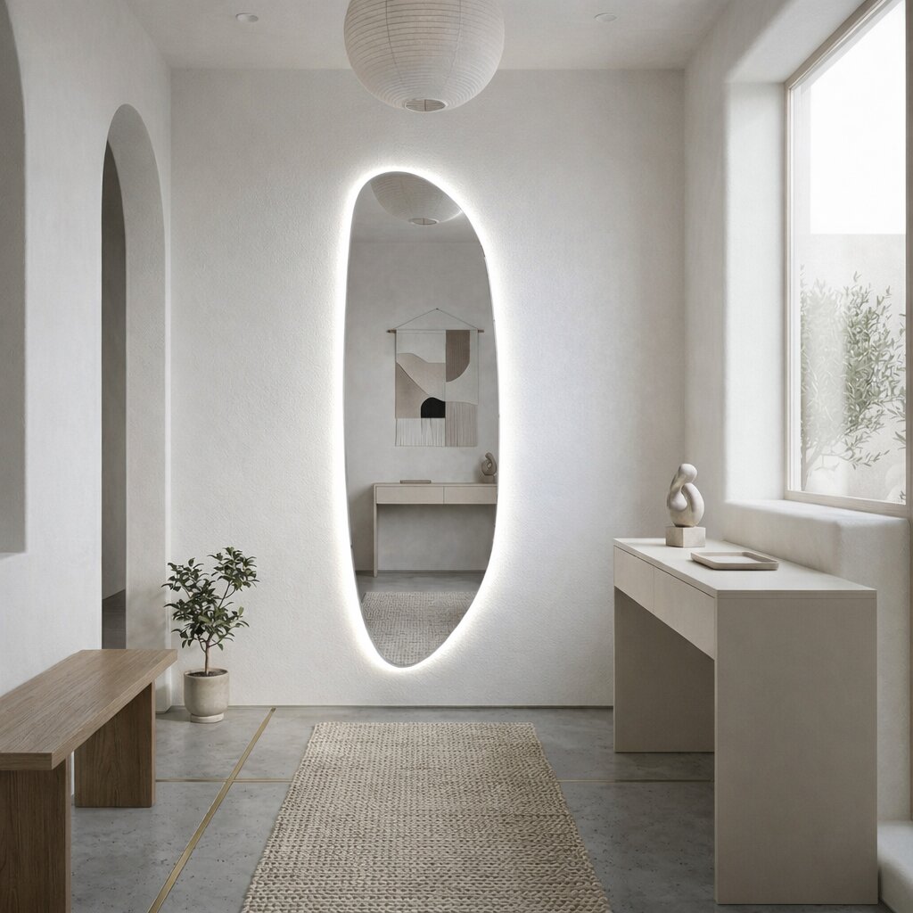 Baltica Design Stone Fluid specchio 50x155 cm con illuminazione 5904107933153