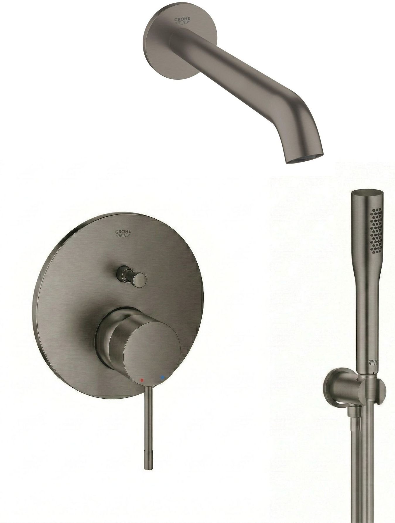 Set rubinetto per vasca e doccia Grohe Essence 24058AL1, bocca di erogazione per rubinetto Grohe Essence 13449AL1, 26658AL0, 27400AL0, 28362A01
