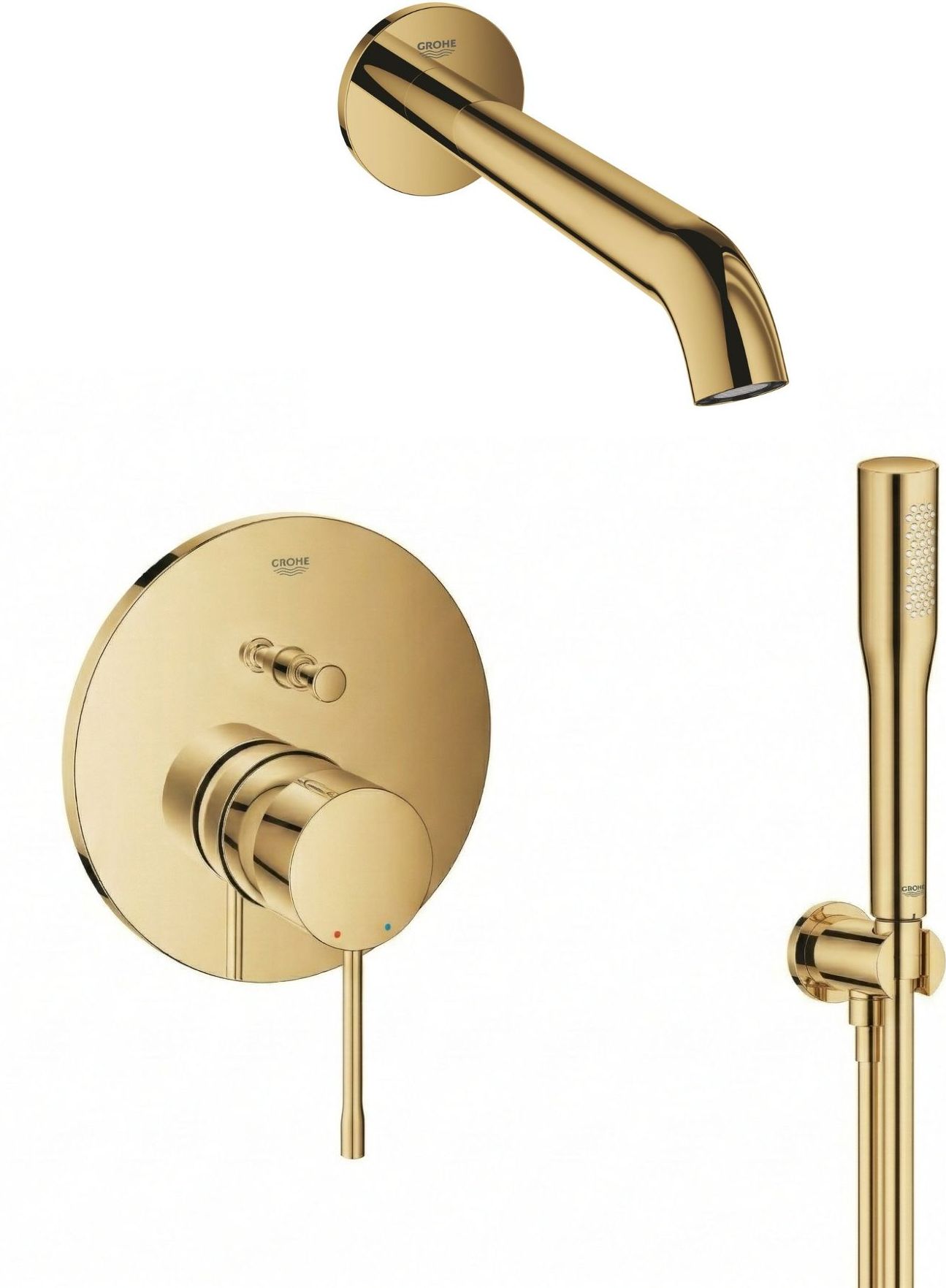 Set rubinetto per vasca e doccia Grohe Essence 24058GL1, bocca di erogazione per rubinetto Grohe Essence 13449GL1, 26658GL0, 27400GL0, 28362GL1