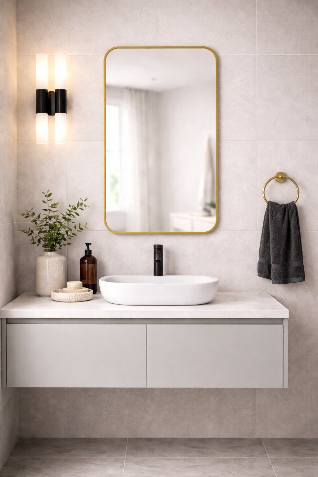 Baltica Design Stone Aura specchio 60x90 cm oro 5904107932972