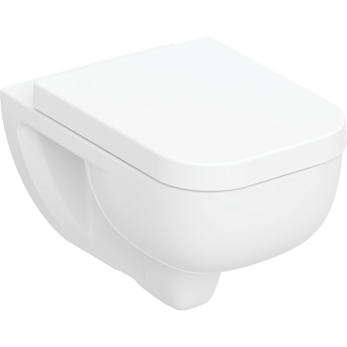 Geberit Selnova Square set vaso wc con copriwater sospeso senza brida con scarico a vortice bianco lucida 503.154.00.1