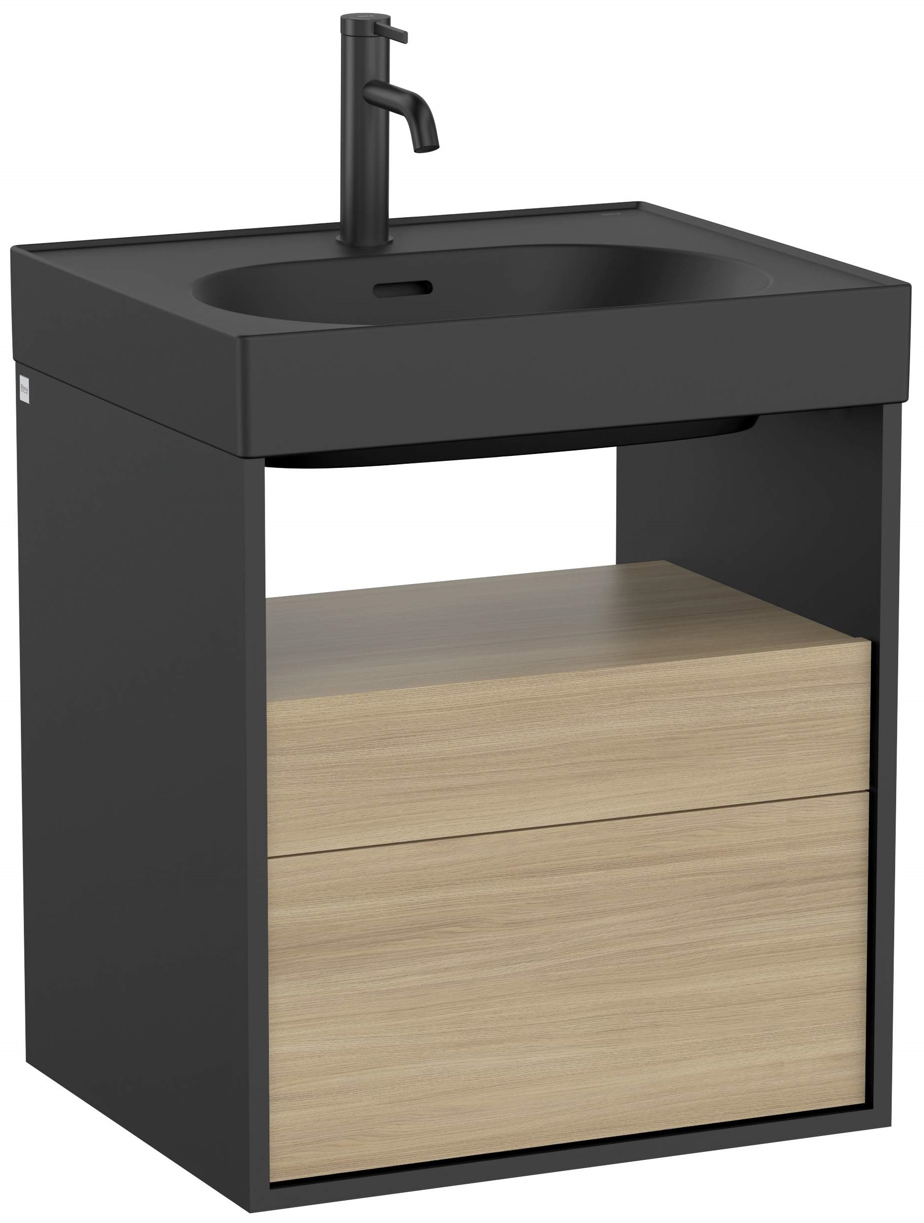 Roca Meridian armadietto 55x46x56.5 cm sottolavabo sospeso nero-rovere A858105608