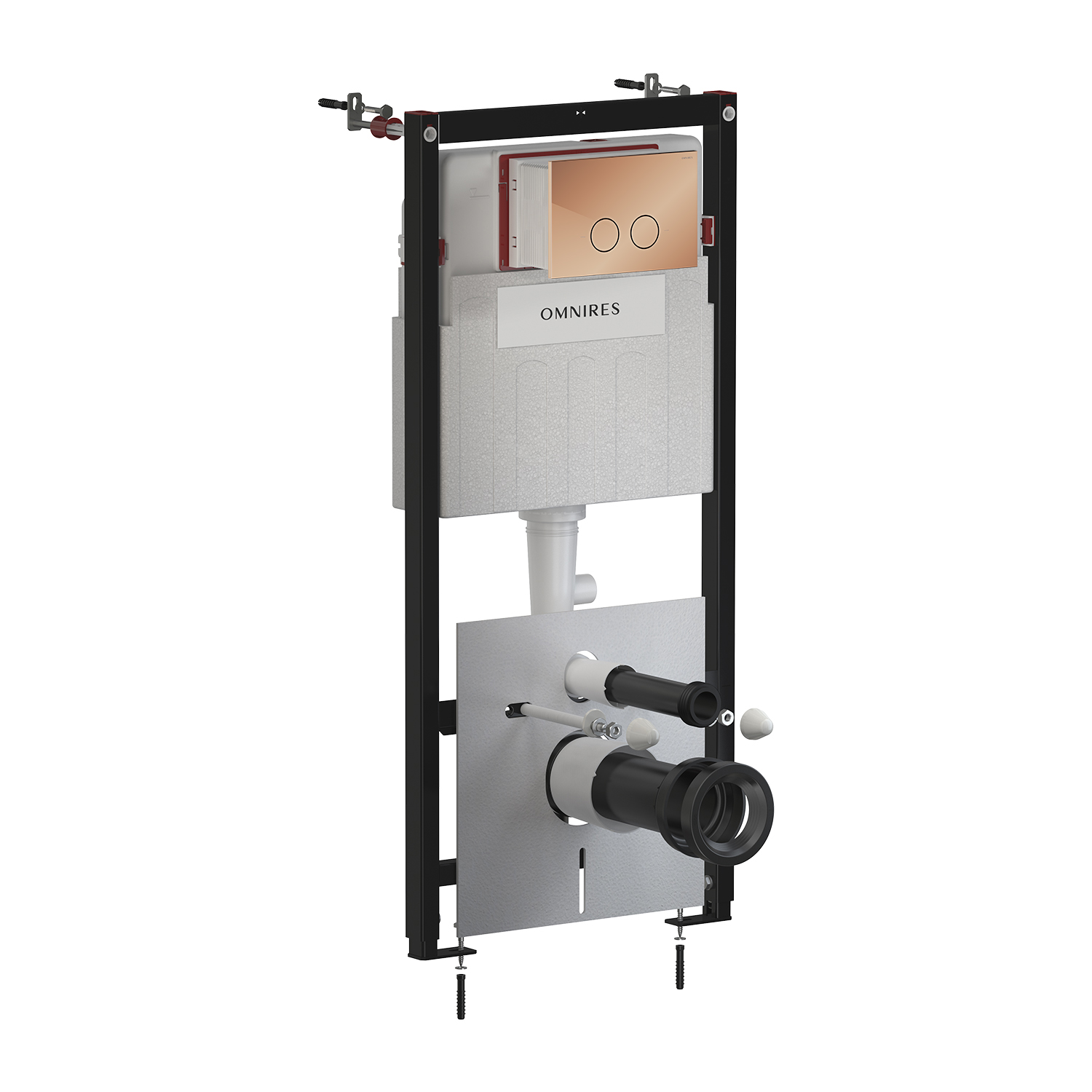 Omnires Eco Flush Set modulo di installazione con placca di comando per vaso sospeso STFWCECO1R45-RCP