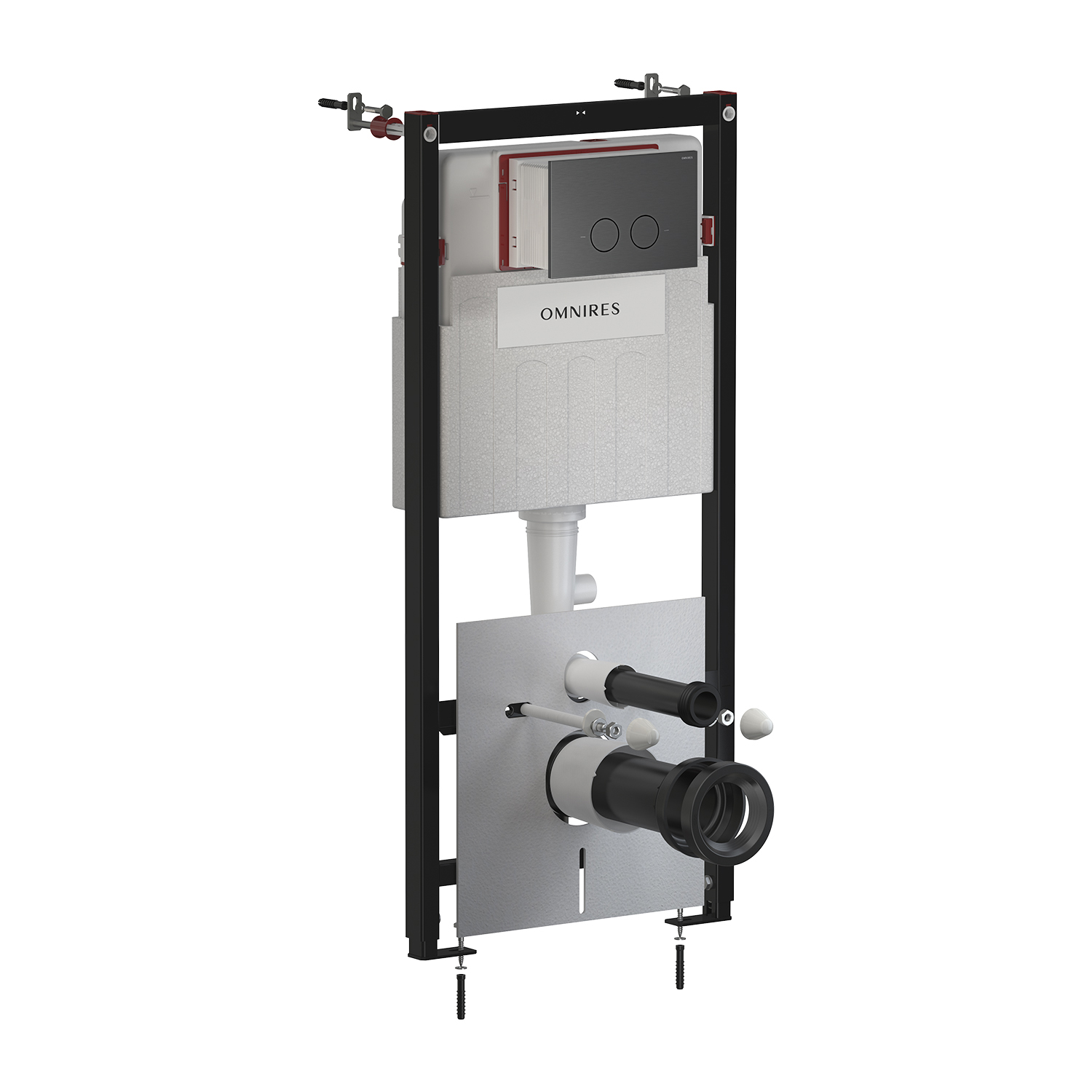 Omnires Eco Flush Set modulo di installazione con placca di comando per vaso sospeso STFWCECO1R45-RGR