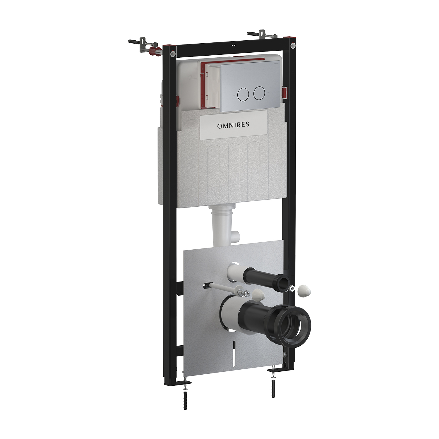 Omnires Eco Flush Set modulo di installazione con placca di comando per vaso sospeso STFWCECO1R45-RNI