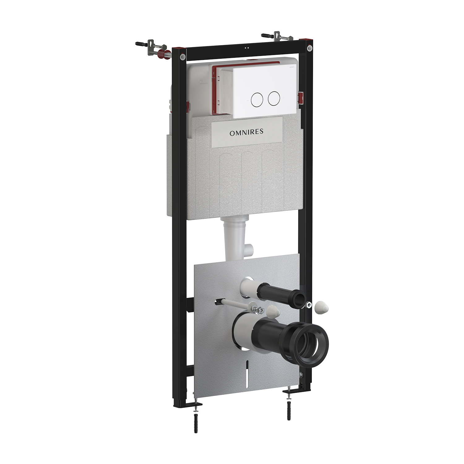 Omnires Eco Flush Set modulo di installazione con placca di comando per vaso sospeso STFWCECO1R45-RWM