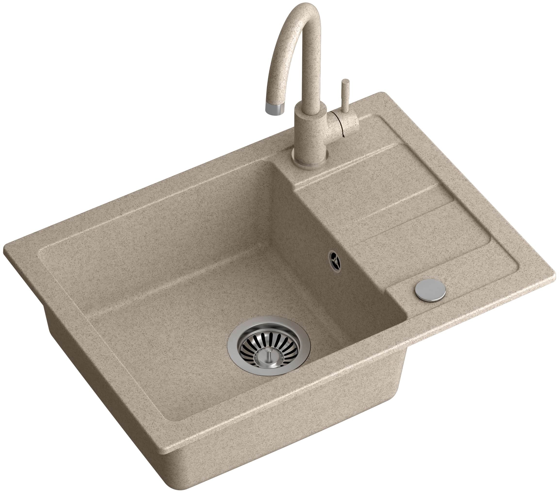 Quadron Go Smart lavello con rubinetto beige/beige LA_TQ6244GSBEZ