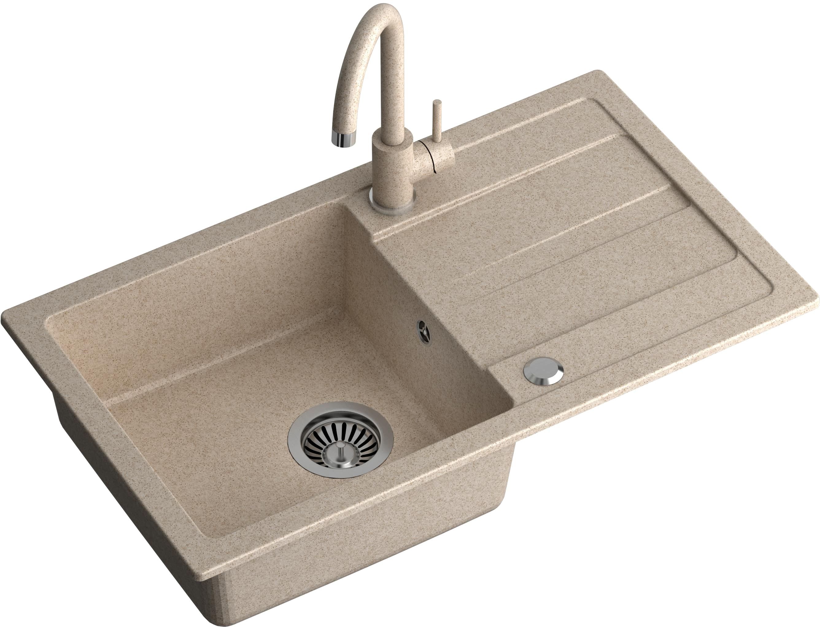 Quadron Go Max lavello con rubinetto beige/beige LA_TQ7744GMBEZ