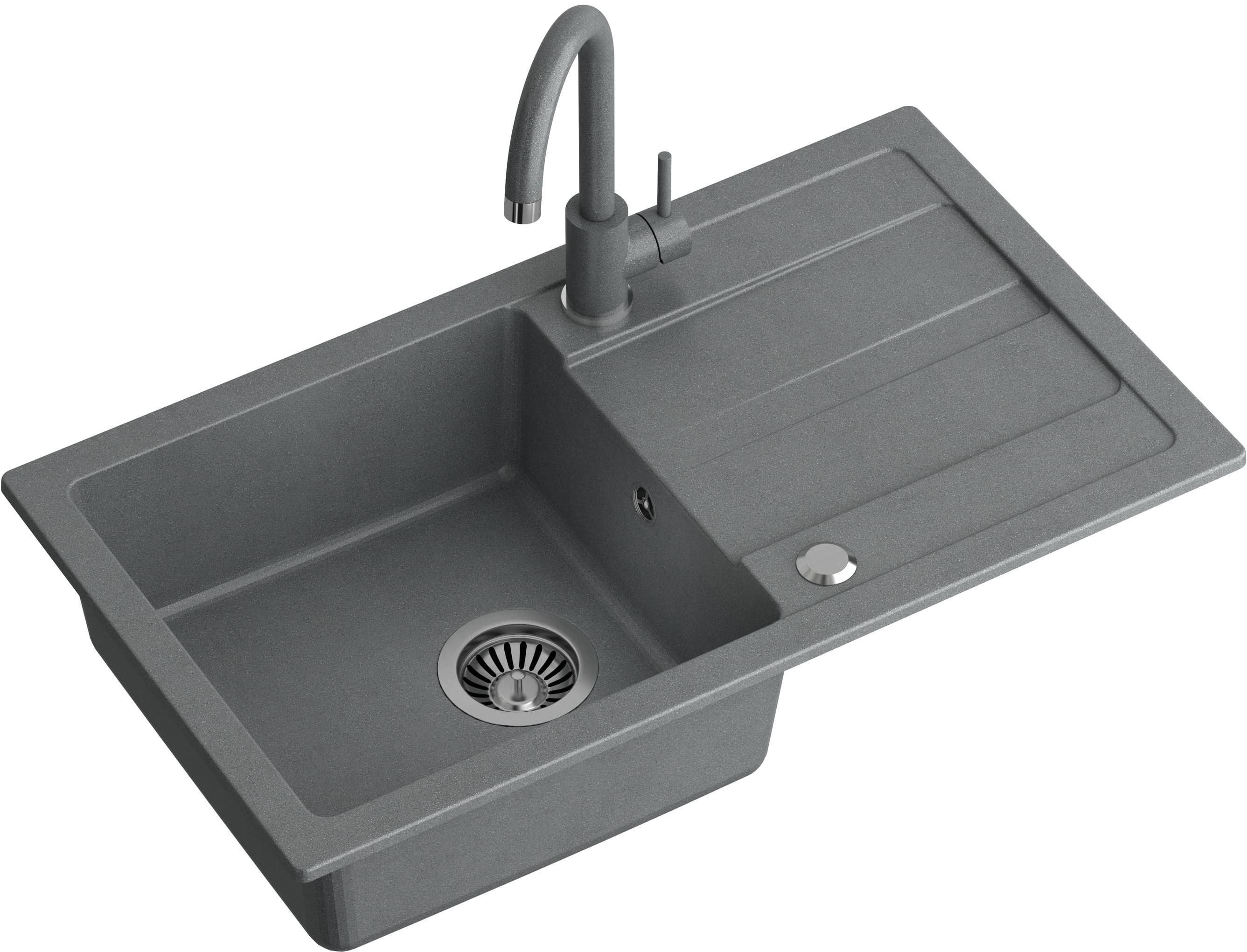 Quadron Go Max lavello con rubinetto grigio/ LA_TQ7744GMSZ