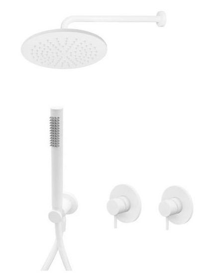 Paffoni Light set doccia da incasso con soffione bianco LIG010BO70ZSC3A