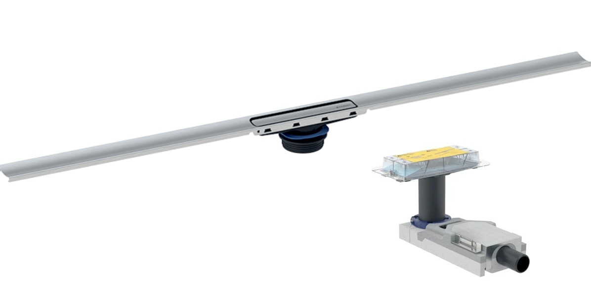 Set canalina lineare Geberit CleanLine 154.503.TE.1, scarico per doccia Geberit CleanLine 154.152.00.1