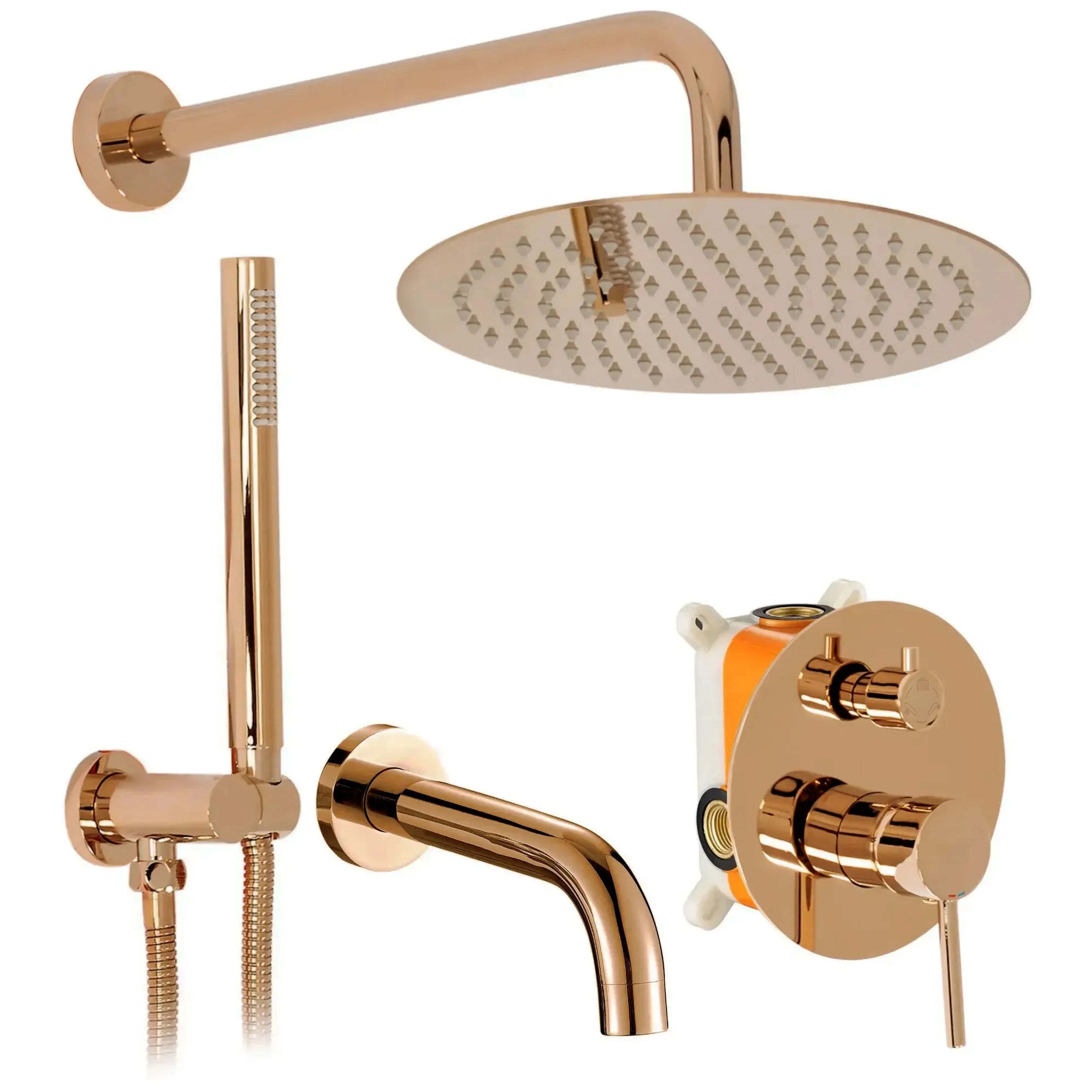 Rea Lungo set per vasca e doccia da incasso rame REA-P7998