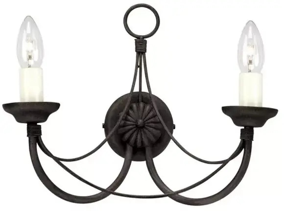 Elstead Lighting Carisbrooke lampada da parete 2x60 W nero CB2-BLACK