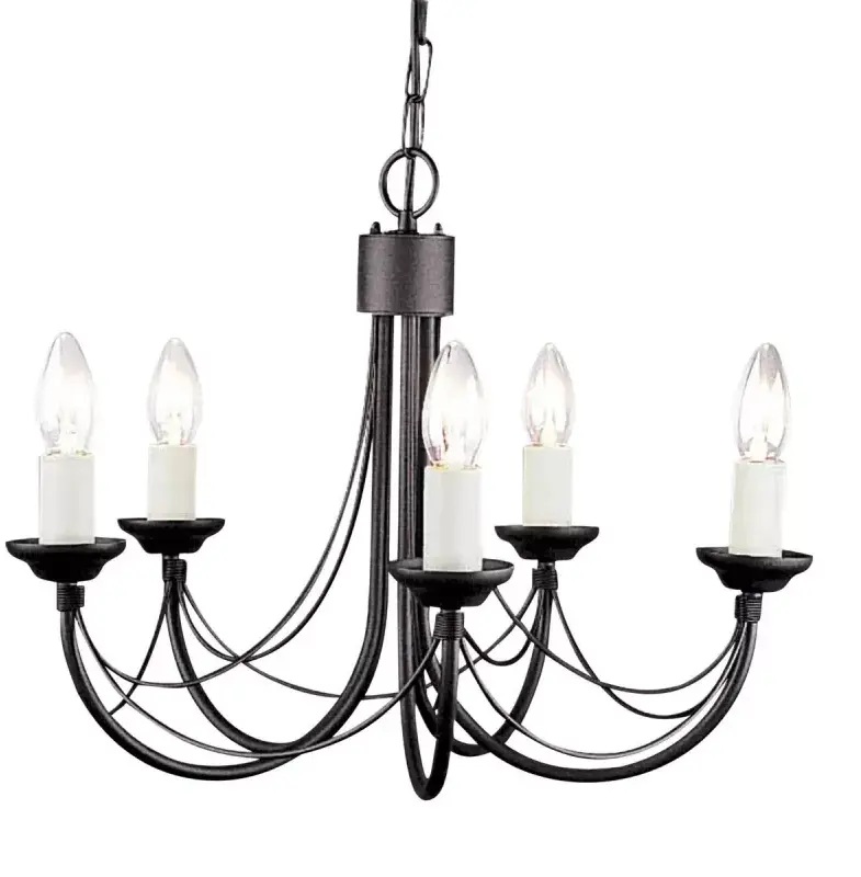 Elstead Lighting Carisbrooke lampada sospesa 5x60 W nero CB5-BLACK
